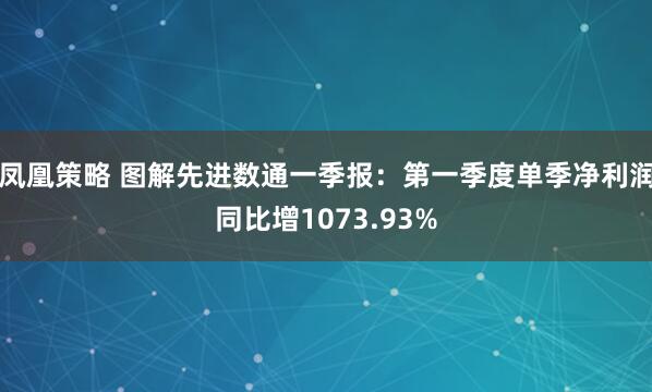 凤凰策略 图解先进数通一季报：第一季度单季净利润同比增1073.93%